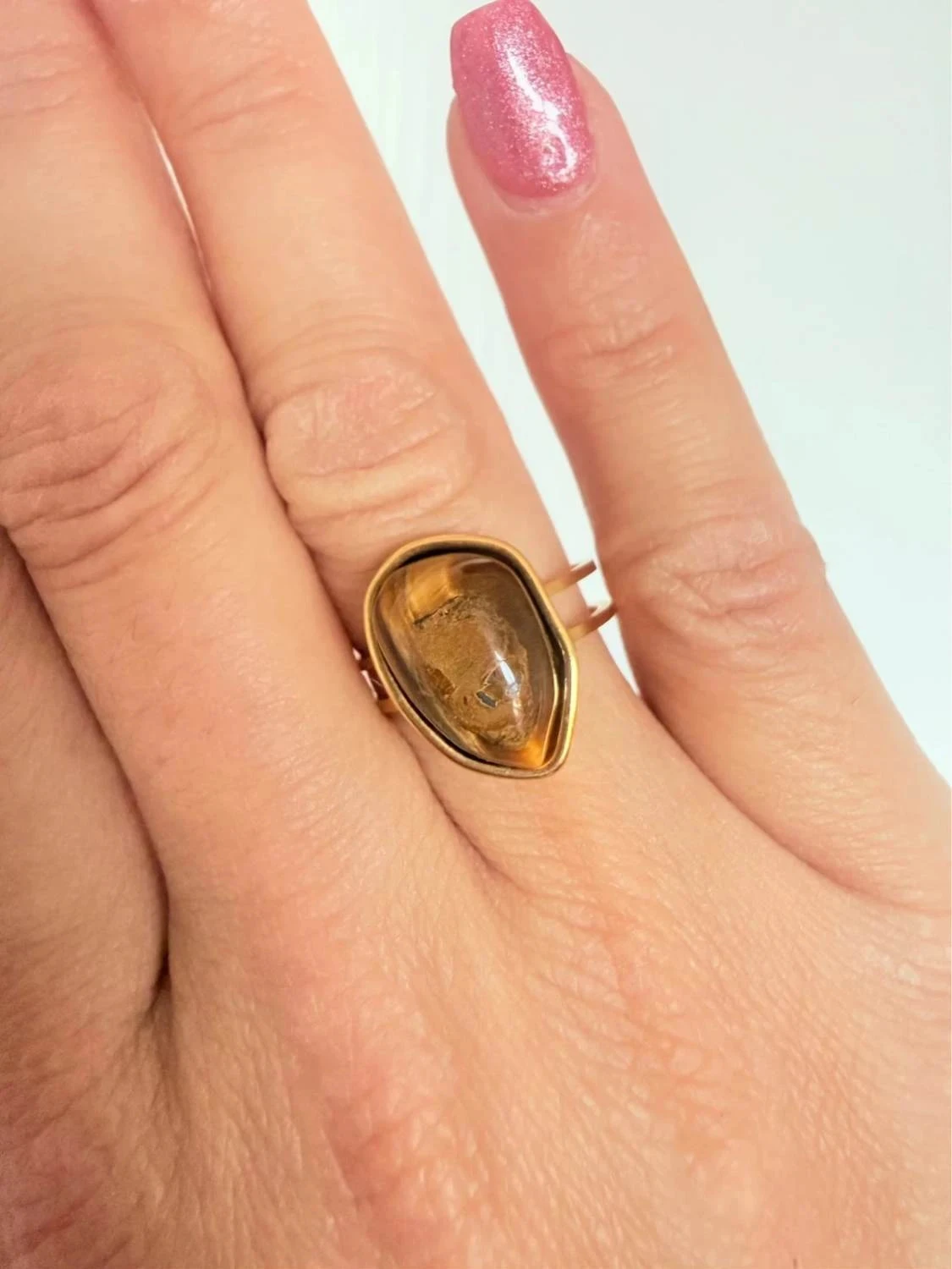 Bague grosse pierre bruin – photo 2